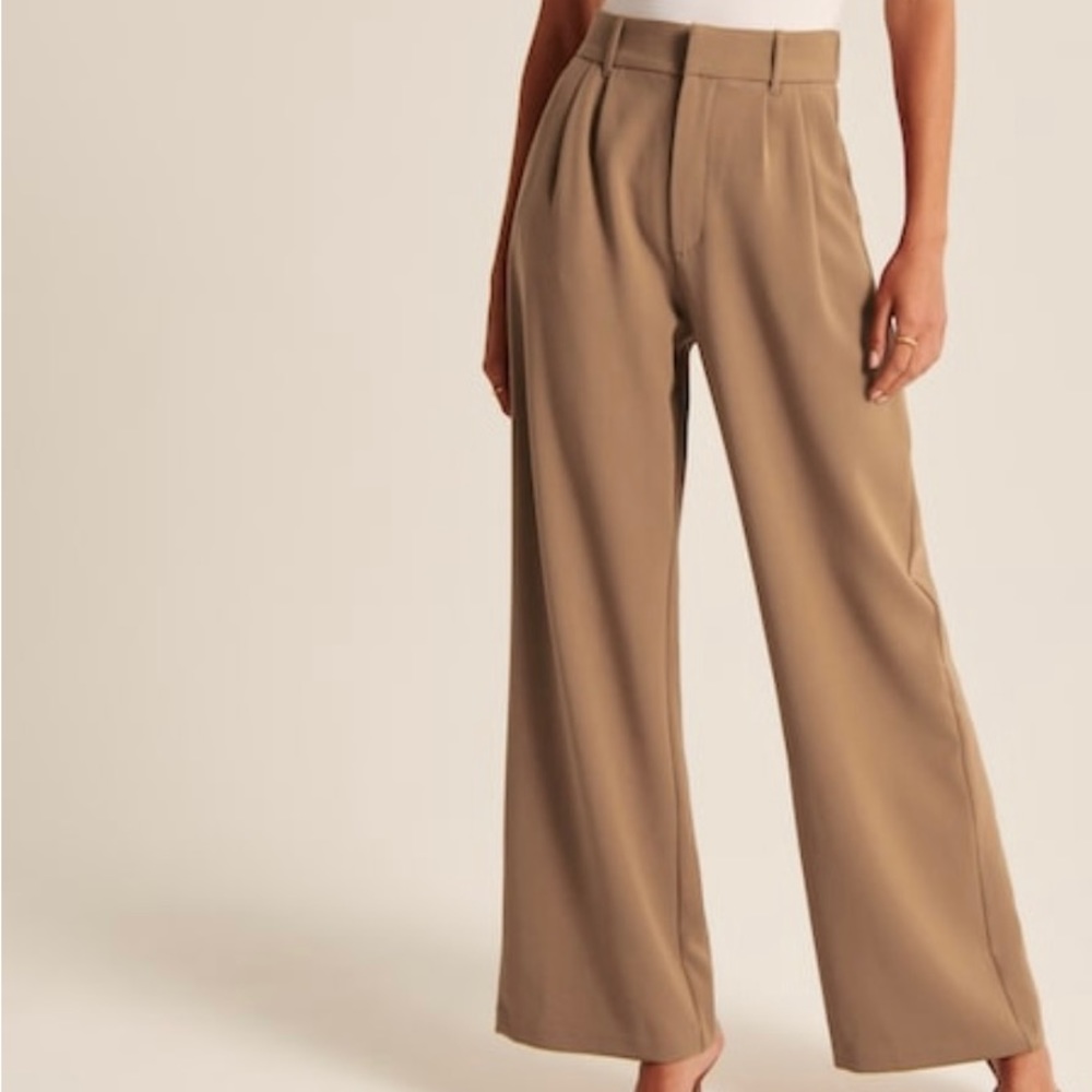 Abercrombie Light Brown Tailored Wide Leg Pants Size  XL